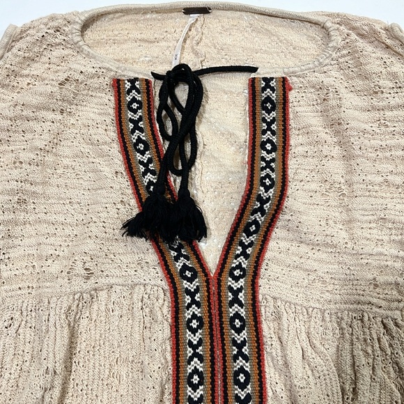 Free People - crochet, cold shoulder, tassel tunic, M - Picture 7 of 11